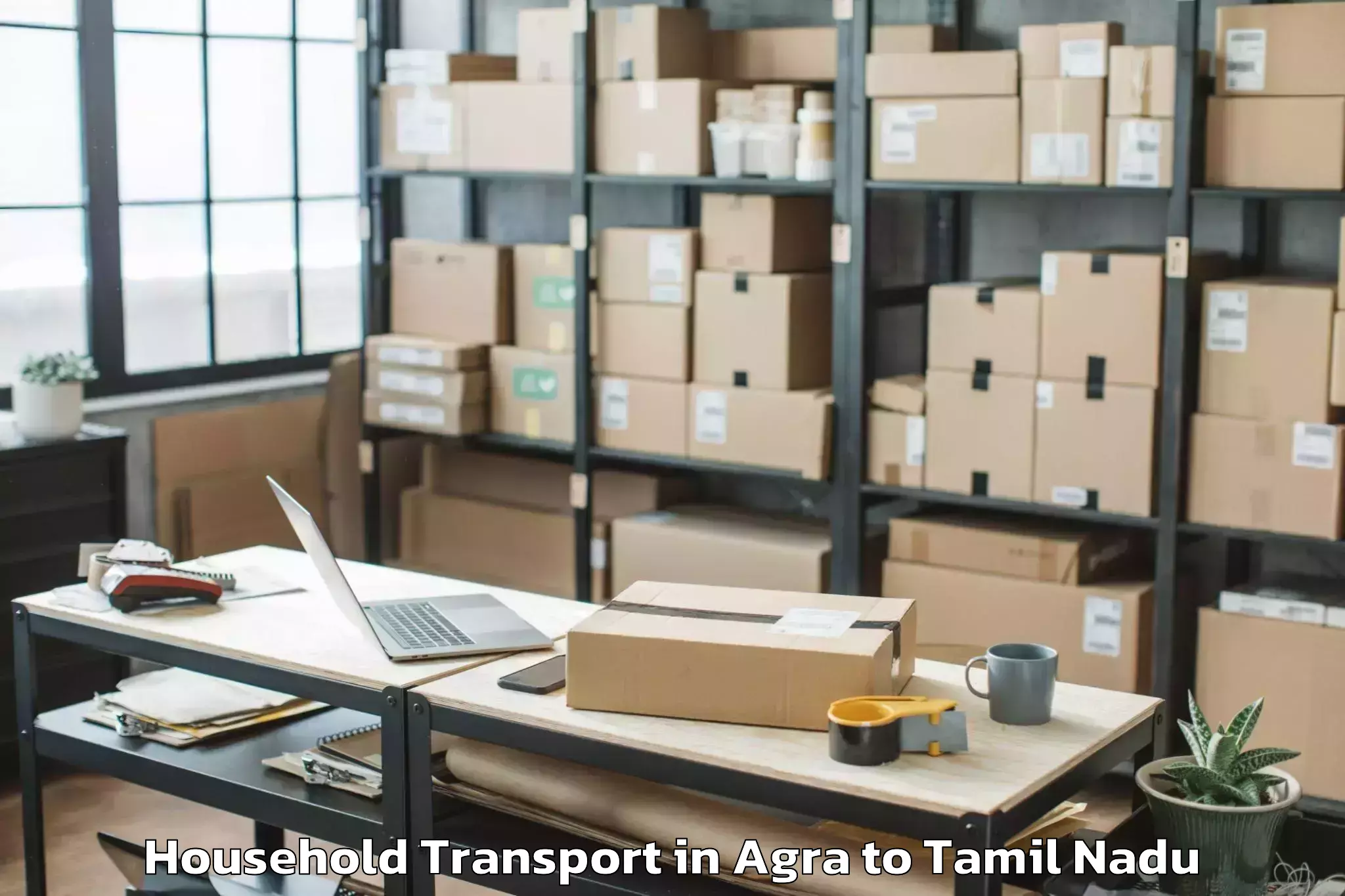 Top Agra to Valavanur Household Transport Available